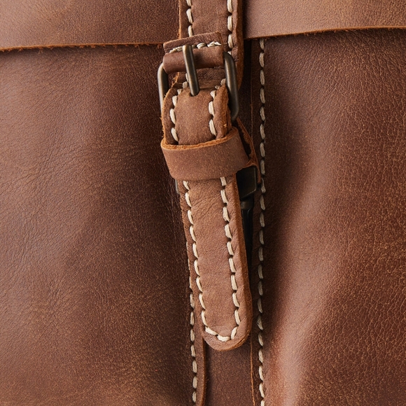 ROOTS Canada Raiders Backpack Pack Tribe Natural Brown Leather - Picture 4 of 8